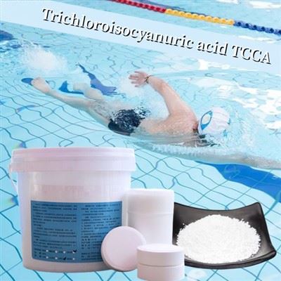 Issiq sotiladigan suzish havzasi kimyoviy moddalari trikloroizosiyanurik kislota TCCA 90 tabletkali xlorli planshet
